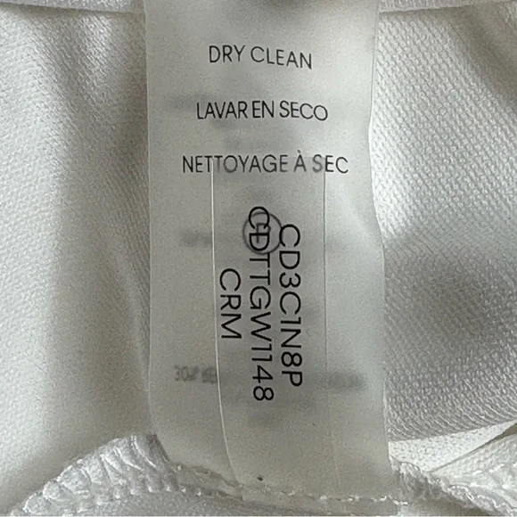 NWT Calvin Klein Bishop Puff Sleeve V-Neck Scuba-Crepe Sheath Dress 10 Ivory - Picture 11 of 14